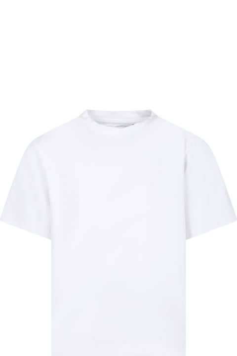 Caroline Bosmans Topwear for Girls Caroline Bosmans White T-shirt For Girls With Ruffle