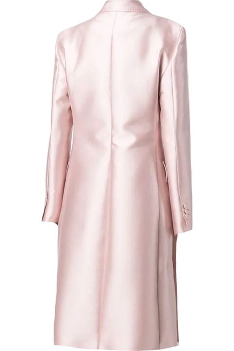 Fashion for Women Alberta Ferretti Rose Pink Silk Blend Coat Alberta Ferretti