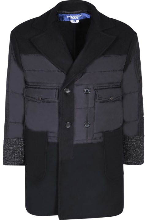 Junya Watanabe Coats & Jackets for Men Junya Watanabe Panelled Black Coat