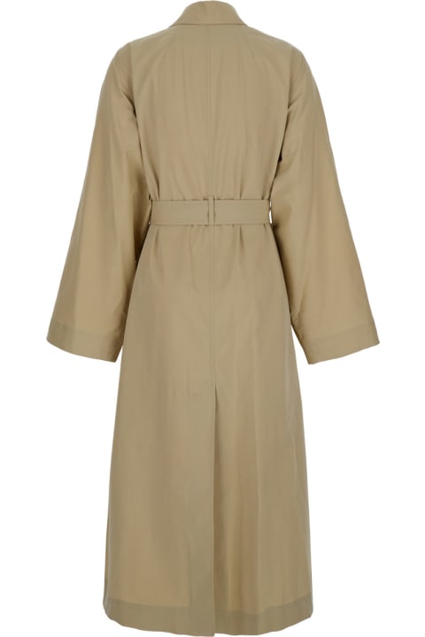 Clothing for Women Totême Beige Trench Coat With Matching Belt In Cotton Blend Woman