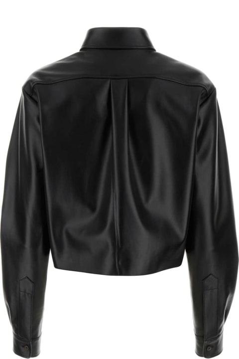Miu Miu Coats & Jackets for Women Miu Miu Black Nappa Leather Shirt