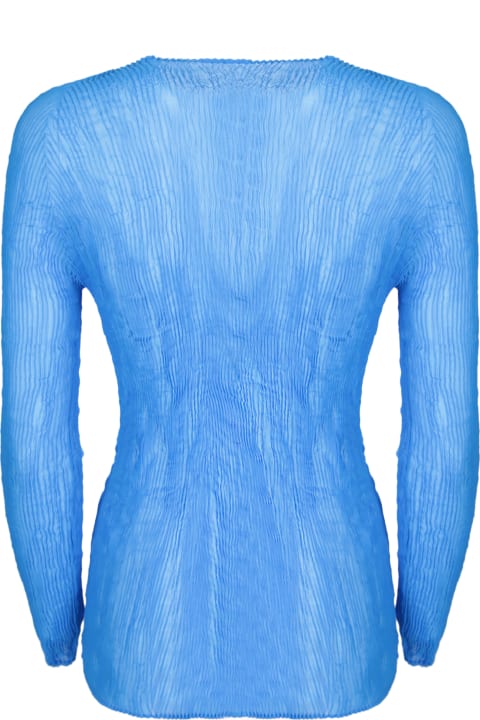 Issey Miyake Sweaters for Women Issey Miyake Twist Blue Top