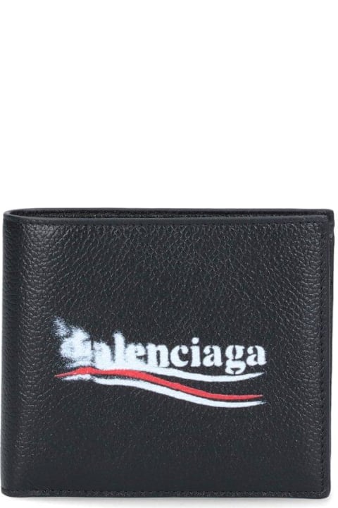 Balenciaga for Men Balenciaga Political Stencil Logo Print Bifold Wallet