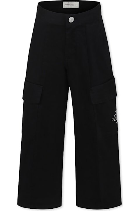 Calvin Klein for Kids Calvin Klein Black Trousers For Girl With Logo