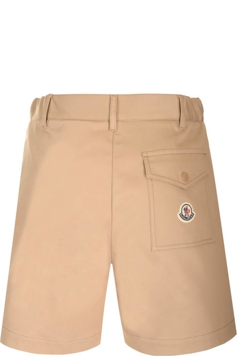Moncler Pants & Shorts for Women Moncler Logo Patch Pleated Shorts
