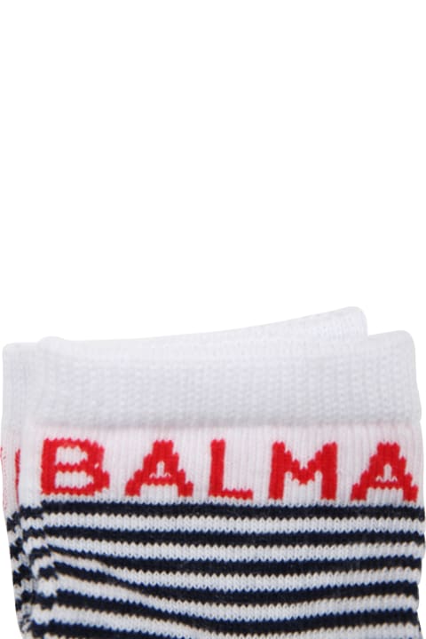 Sale for Baby Boys Balmain Multicolored Socks For Babies With Logo