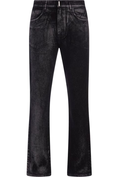 Jeans for Men Givenchy Black And Grey Straight Jeans With Reflective Painted Pattern