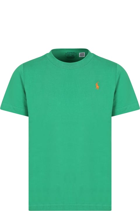 Ralph Lauren for Kids Ralph Lauren Green T-shirt For Boy With Pony