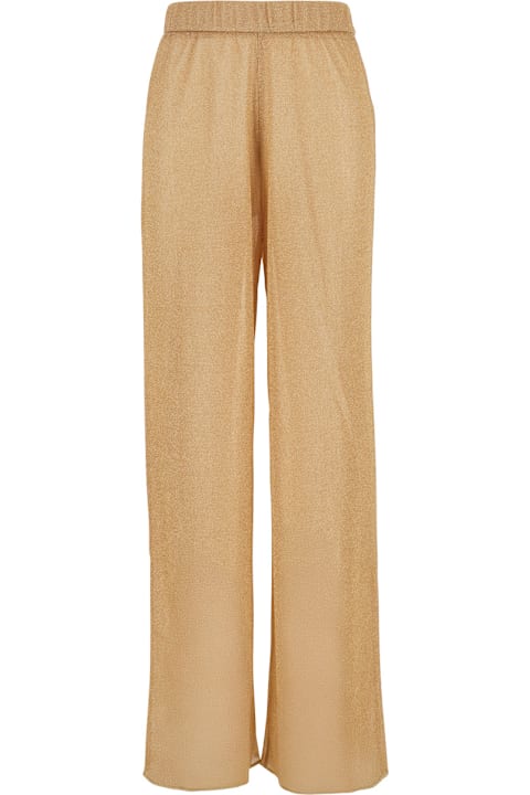 Oseree Clothing for Women Oseree 'lumiere' Gold Colored Pants With Elastic Waist In Tech Fabric Woman
