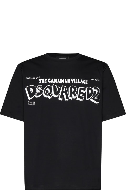 Dsquared2 Topwear for Men Dsquared2 Crewneck T-shirt With Canadian Village Print