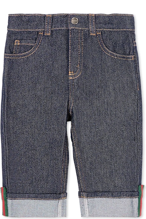 Homeware Gucci Denim Jeans For Babykids With Web Detail