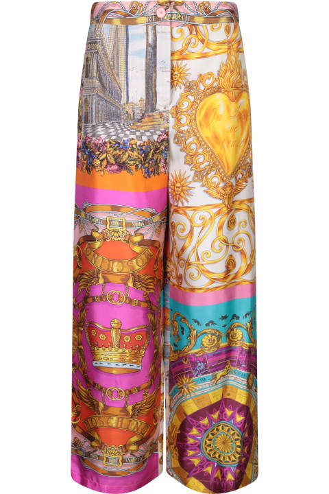 Fashion for Women Moschino Multicolor Twill Print Trousers