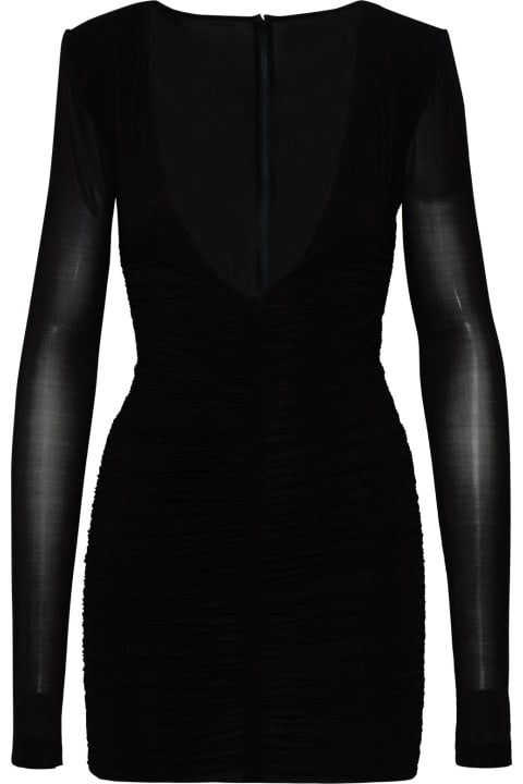 Saint Laurent for Women Saint Laurent Black Cupro Blend Dress