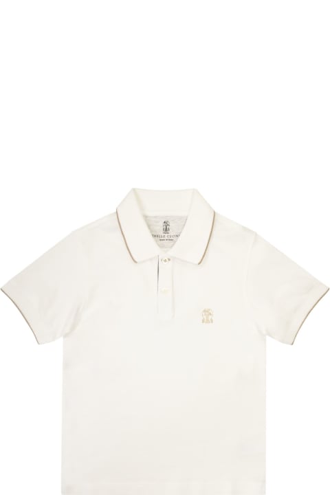 Sale for Boys Brunello Cucinelli Cotton Piqué Polo Shirt With Logo