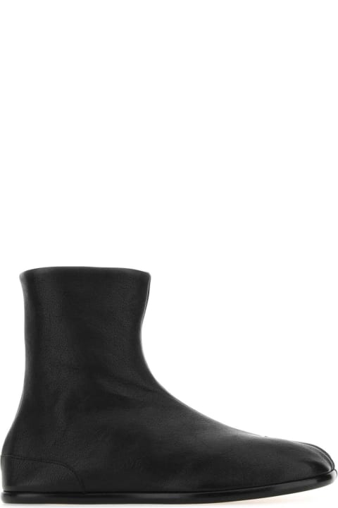 Maison Margiela Boots for Men Maison Margiela Black Leather Tabi Ankle Boots