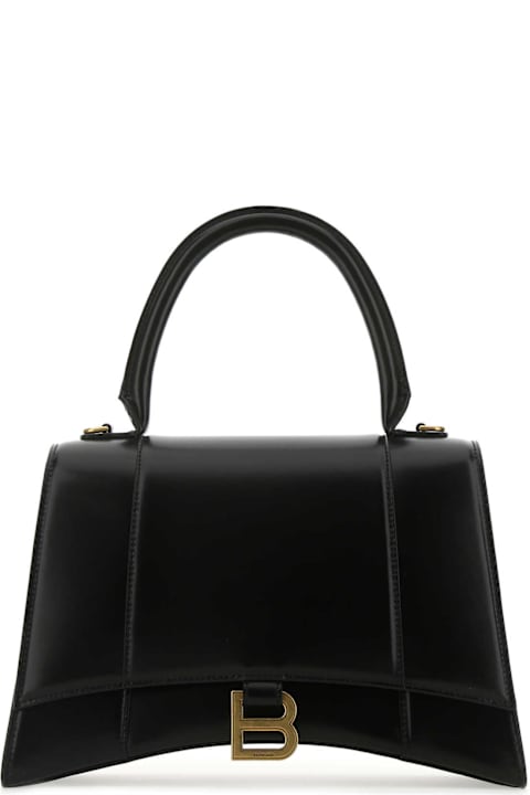Homeware Balenciaga Black Leather Medium Hourglass Handbag