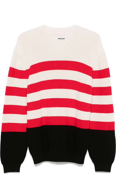MSGM Sweaters for Men MSGM Stripe Ribbed Knit Sweater