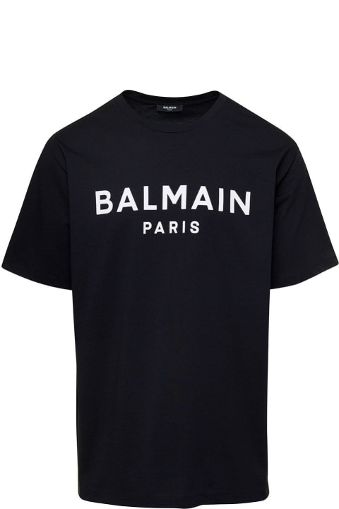 Balmain Topwear for Men Balmain Logo Printed Crewneck T-shirt