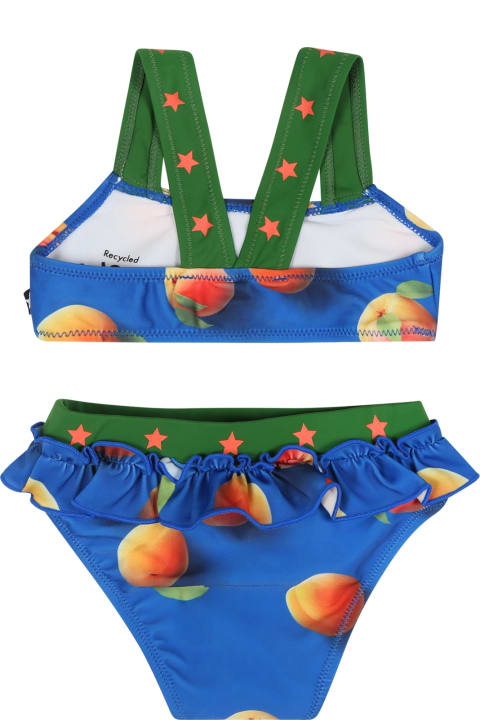 Swimwear for Baby Boys Molo Blue Bikini For Baby Girl With Apricot Print