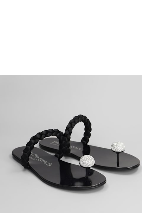 Pedro Garcia Shoes for Women Pedro Garcia Pipa Flats In Black Satin