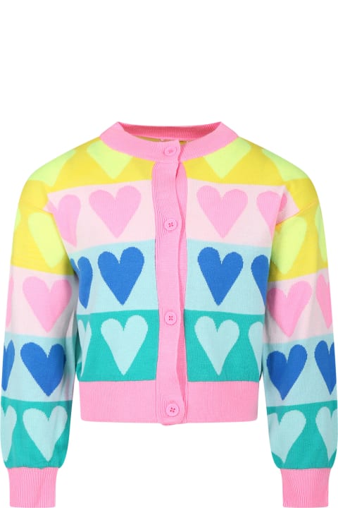 Billieblush Sweaters & Sweatshirts for Girls Billieblush Multicolor Cardigan For Girl With Hearts