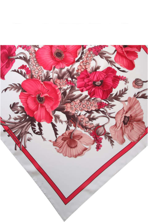 Scarves & Wraps for Women Ferragamo Silk Scarf With Poppy Fantasy