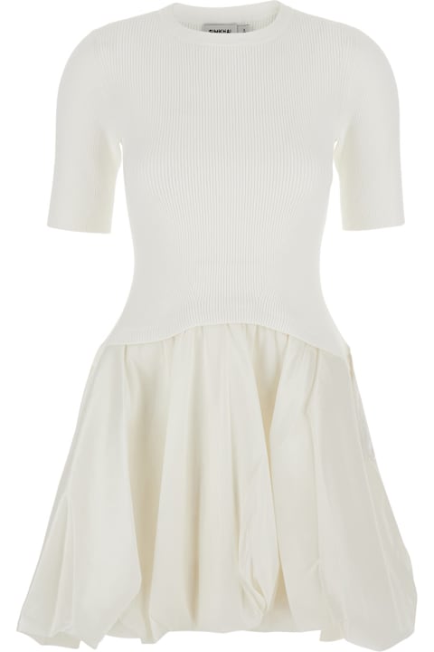 Simkhai for Men Simkhai 'kenny' White Crewneck Mini Dress With Puffed Skirt In Viscose Blend Woman