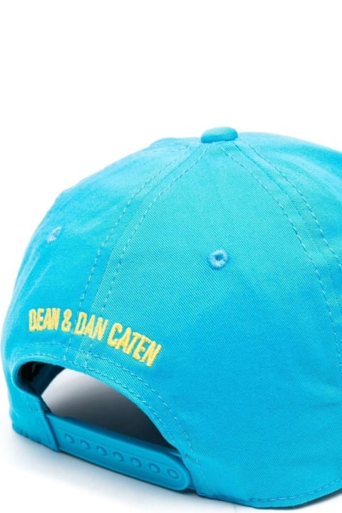 Hats for Men Dsquared2 Dsquared2 Technicolor Light Blue Baseball Cap