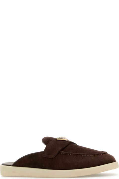 Prada Shoes for Women Prada Dark Brown Suede Slippers