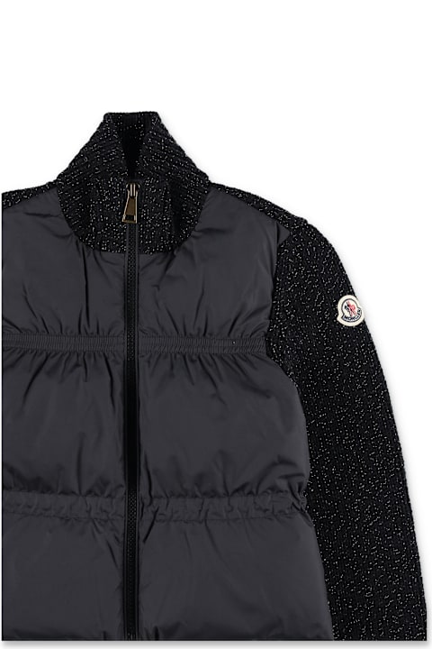 Homeware Moncler Moncler Metallic Merino Wool Padded Zip-up Cardigan For Kids