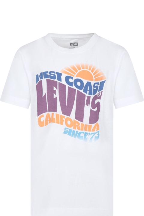 ボーイズ Levi'sのTシャツ＆ポロシャツ Levi's White T-shirt For Girl With Logo