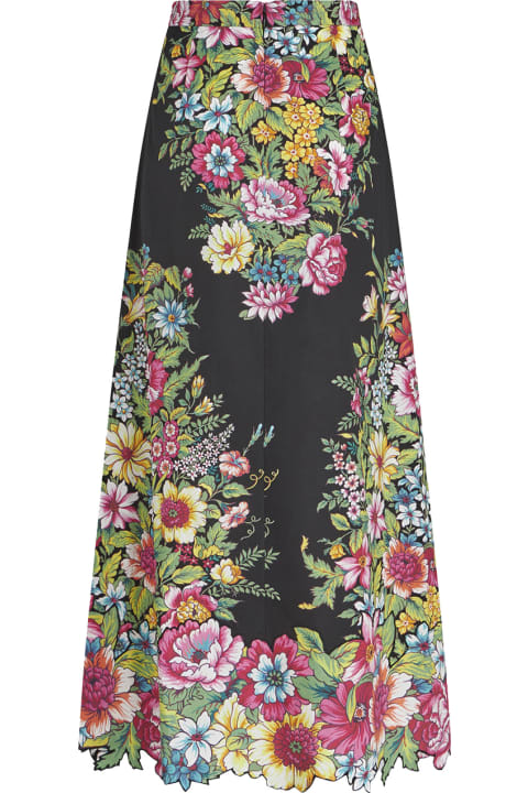 Etro for Women Etro Black Skirt With Bouquet Print