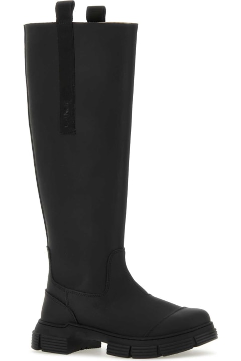 Shoes Sale for Women Ganni Black Rubber Country Boots