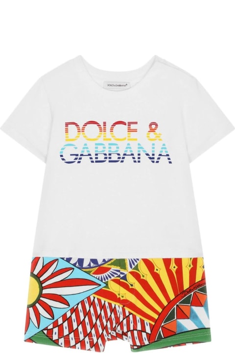 Sale for Baby Boys Dolce & Gabbana Cart Print Jersey Playsuit