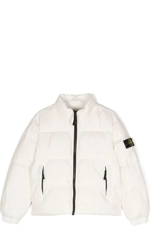 Fashion for Women Stone Island Junior White Dyed Crinkle Reps R-ny Down Jacket