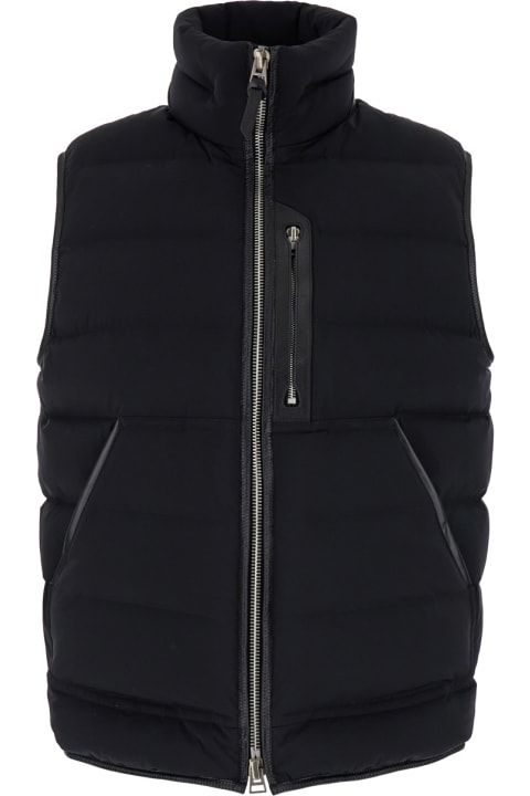 Fashion for Men Tom Ford Black Sleeveless Down Jacket With Zip Closure In Nylon Man