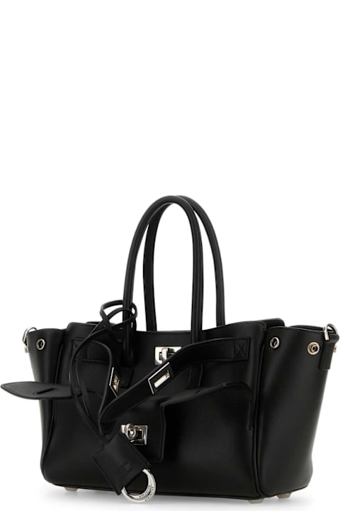 Balenciaga for Women Balenciaga Black Leather Carry All Bel Air Shopping Bag