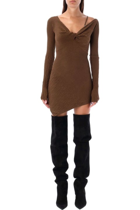 The Attico for Women The Attico Desai Asymmetric Single Shoulder Strapped Mini Dress