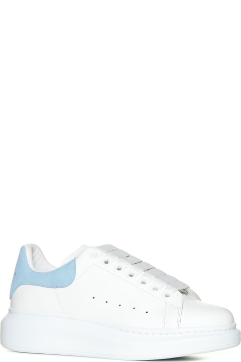 Wedges for Women Alexander McQueen Sneakers In Leather And Light Blue Heel
