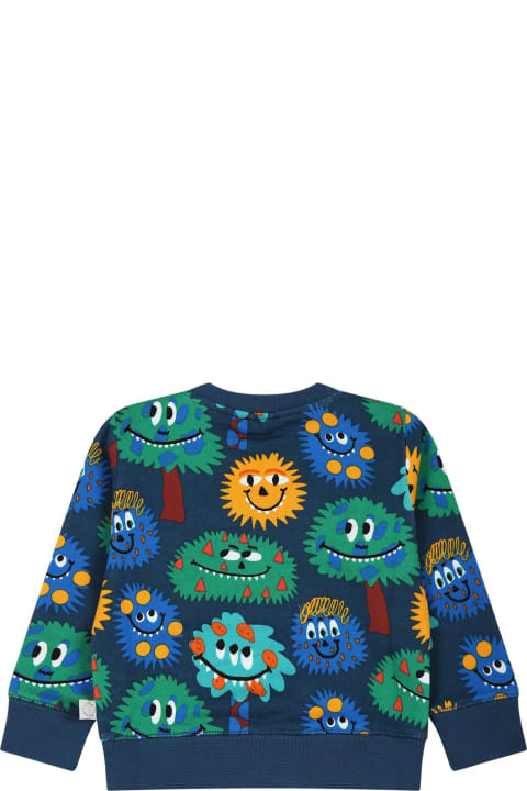 ベビーガールズ トップス Stella McCartney Kids Blue Sweatshirt For Baby Boy With Print