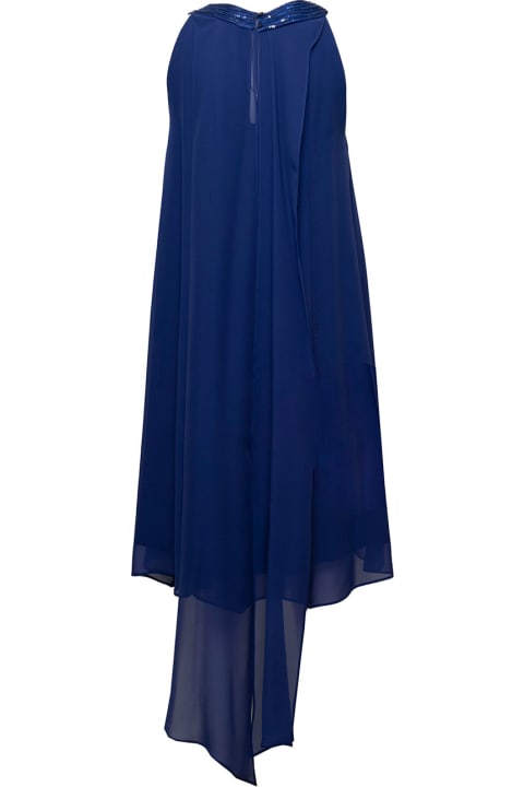 Antonelli Woman's Viareggio Blue Silk Long Dress