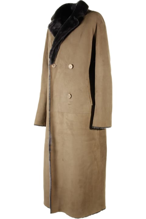 Danielle Long Coat With Sheepskin Buttons