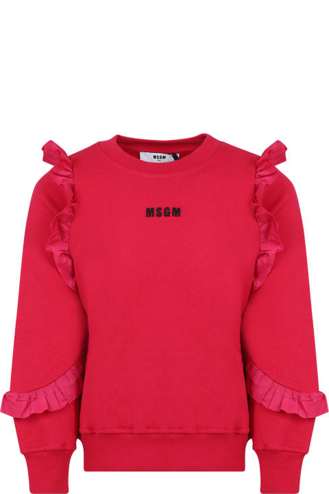 Homeware MSGM Fuchsia Sweatshirt For Girl With Logo