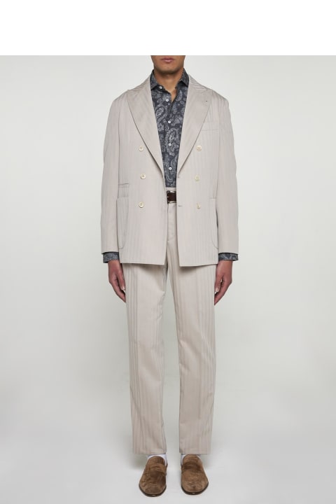 Fashion for Men Brunello Cucinelli Cotton And Silk Double-breasted Blazer