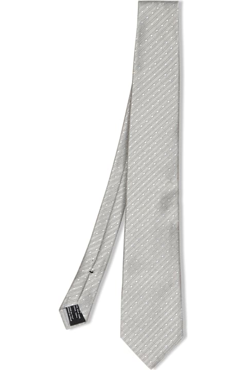 Ties for Men Tom Ford White And Gold Silk Tie