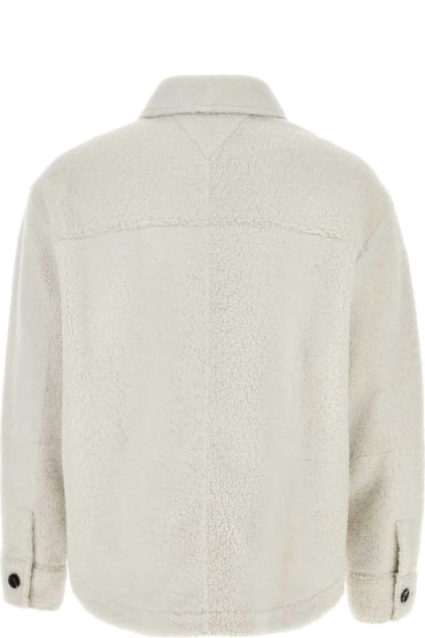 Homeware Bottega Veneta Chalk Shearling Oversize Shirt