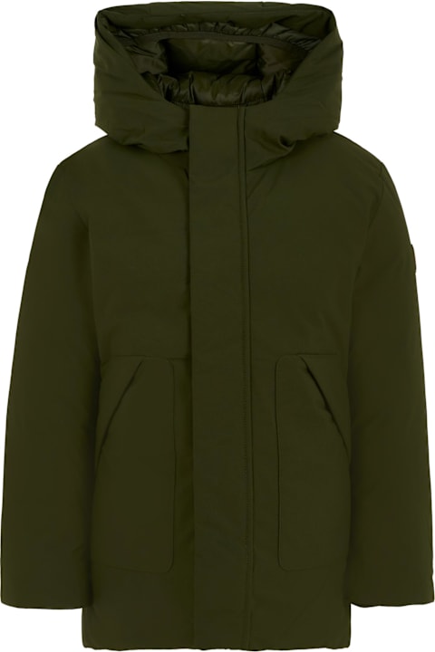 Homeware Save the Duck Green Down Jacket For Boy With Logo
