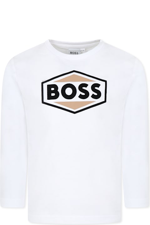 Homeware Hugo Boss White T-shirt For Boy With Logo