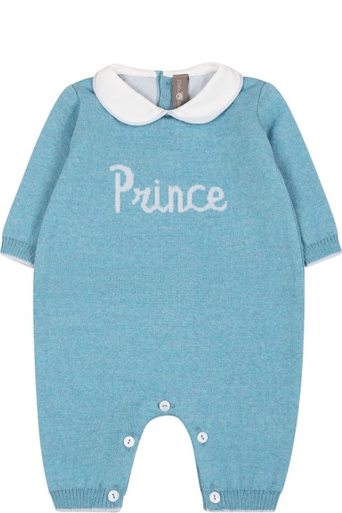Bodysuits & Sets for Baby Girls Little Bear Light Blue Babygrown For Baby Boy With Embroidered "prince" Writing