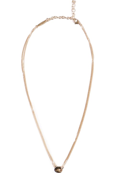 Necklaces for Women Ferragamo Gold-colored Necklace With Gancini Pendant In Brass Woman